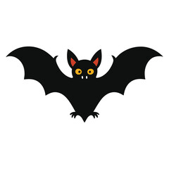 Isolated black bat vector illustration for halloween holiday design elements