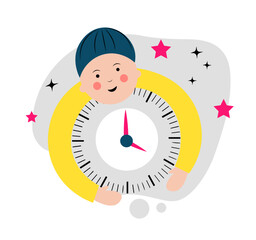 Time management. A man with a watch in his hands.
