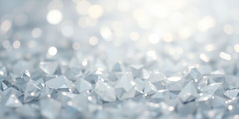A close up shot showcasing a collection of clear crystals with a blurred background effect
