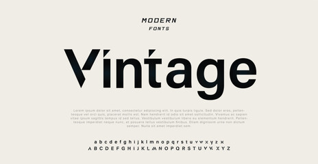 Vintage minimal font creative modern alphabet. Typography with dot regular and number. minimalist style fonts set. vector illustration 