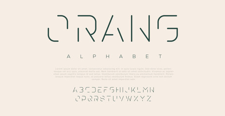 Orang Simple abstract serif alphabet font. Serif lettering for wedding, music, logo, fashion. Creative simple vector illustration 