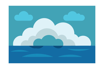 blue sky with clouds vector illustration
