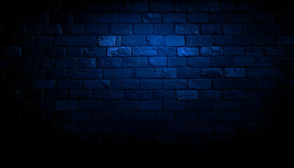 Dark Blue Brick Wall Texture Background