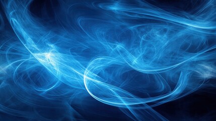 Ethereal Blue Swirling Smoke on Deep Background for Abstract Art