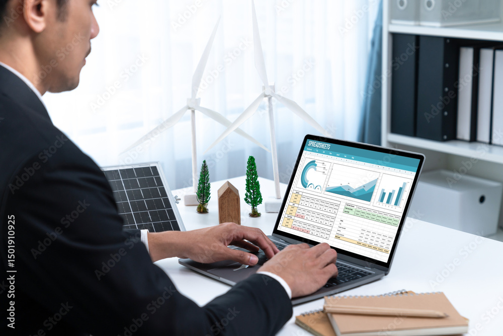 Poster spreadsheet document information financial startup concept. data and graphs in spreadsheet documents