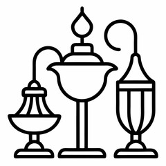 Obraz premium set of vector illustration of lamp