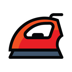 Red ironing tool illustration in simple style for household or laundry designs