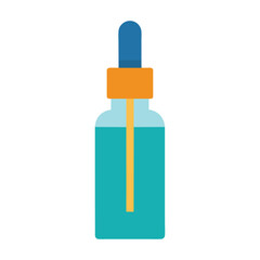Simple vector illustration of medical dropper bottle with liquid solution