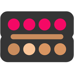 Concealer Palette Vector Illustration with Soft Nude Shades on Transparent Background

