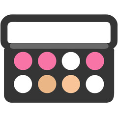 Concealer Palette Vector Illustration with Soft Nude Shades on Transparent Background

