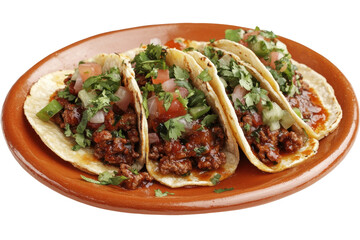 Tacos Galore A culinary fiesta of spiced meat fresh veggies  a golden tortilla embrace on an earthy plate