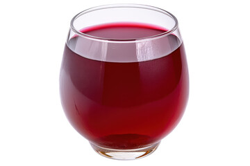 Wine Glass A stemless wine glass filled with red wine sits against a stark white background