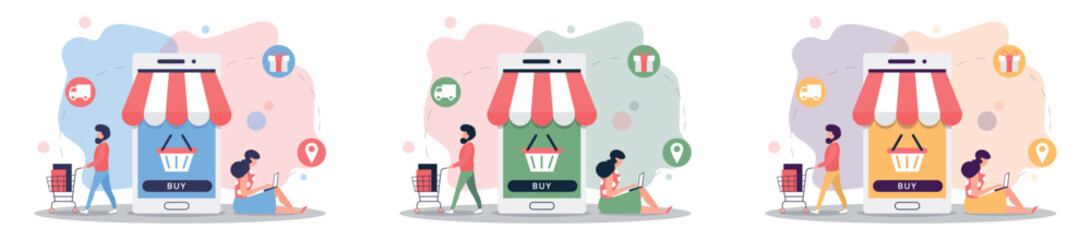 online shopping icon element vector illustration 