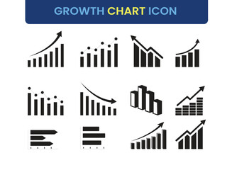 growth icon set, growth icon vector illustration