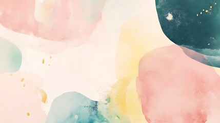 Fototapeta premium Abstract watercolor design with soft color shapes.