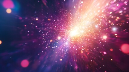 Fototapeta premium Radiant explosion of vibrant colors and sparkles.