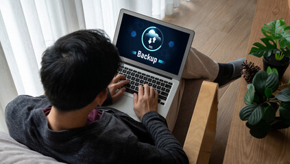 Backup Storage Data Internet Technology Business concept. Database storage cloud technology file...