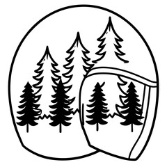 Nature Helmet Vector – Forest Texture on White