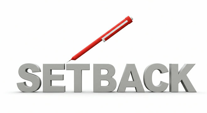 Pen correcting 3D setback letters