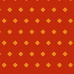Vibrant Red Background with Intricate Golden Floral Details