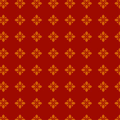 Bold Repeating Red Geometric Pattern Featuring Flower-Like Hexagon Motifs