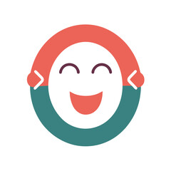 Playful vector illustration featuring a cheerful smiley face in a ring design