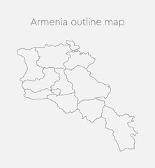 Obraz premium Vector map country Armenia divided on regions