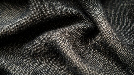 Close-Up of Textured Fabric in Dark Gray Tones for Fashion Design
