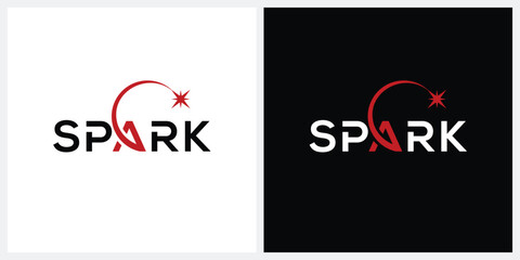 typography spark logo design graphic vector 