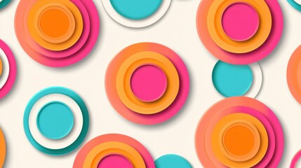 Obraz premium Vibrant Abstract Circles in Layered Design for Modern Backgrounds