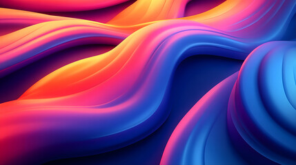 Obraz premium Abstract vibrant flowing shapes (1)