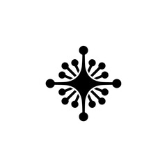 Abstract Black Starburst Logo, Modern, Minimalist Design, Vector Icon