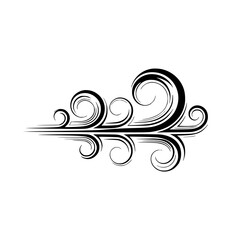 Fototapeta premium Abstract Black Swirl Design: Vector Illustration for Wind, Movement, or Ornamentation.