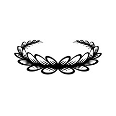 Fototapeta premium Floral Wreath with Shadow on Gray Background, Vector Illustration