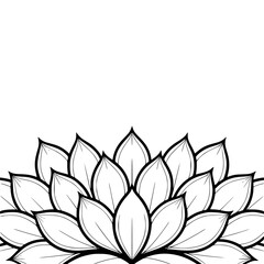 Elegant Black and White Lotus Flower Design