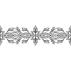 Elegant Black Floral Border Design on Cream Background
