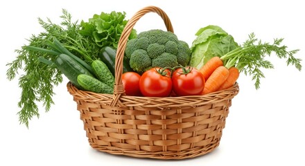 Woven basket overflowing with gardenfresh bounty