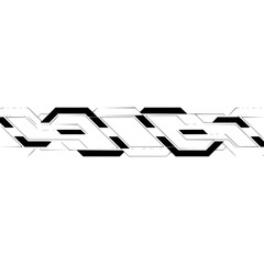 Abstract Tech Design Element, Black Lines on White, Futuristic