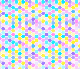 Seamless pattern of hexagonal tiles