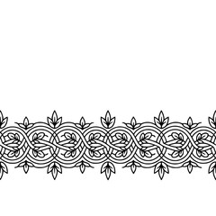 Elegant Black and White Floral Border Design on Light Background
