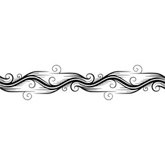 Elegant Black Swirl Border on White Background - Decorative Design