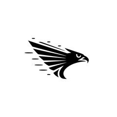 Black Eagle Logo: Speed & Power Symbol on White