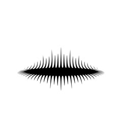 Black Graphic with Spiky Lines, Minimalist, Abstract Design