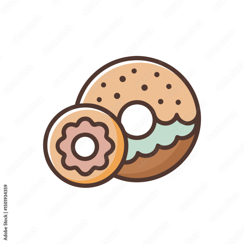 Poster delicious vector illustration of assorted cookies and pastries designed for bakery branding and culi