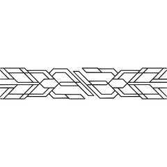 Abstract Black Line Art Border on White Background