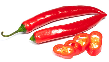 Chili Peppers Cut Slices And Seeds Arranged Neatly