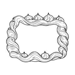 Hand-drawn Black & White Creamy Frame Illustration