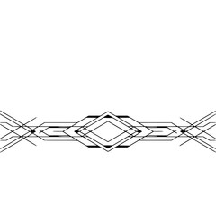 Art Deco Geometric Border on White Background