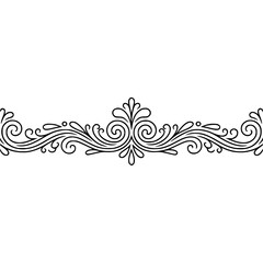 Elegant Black Floral Border Ornament on Cream Background