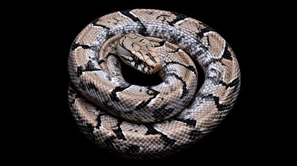 Obraz premium Coiled snake, detailed texture